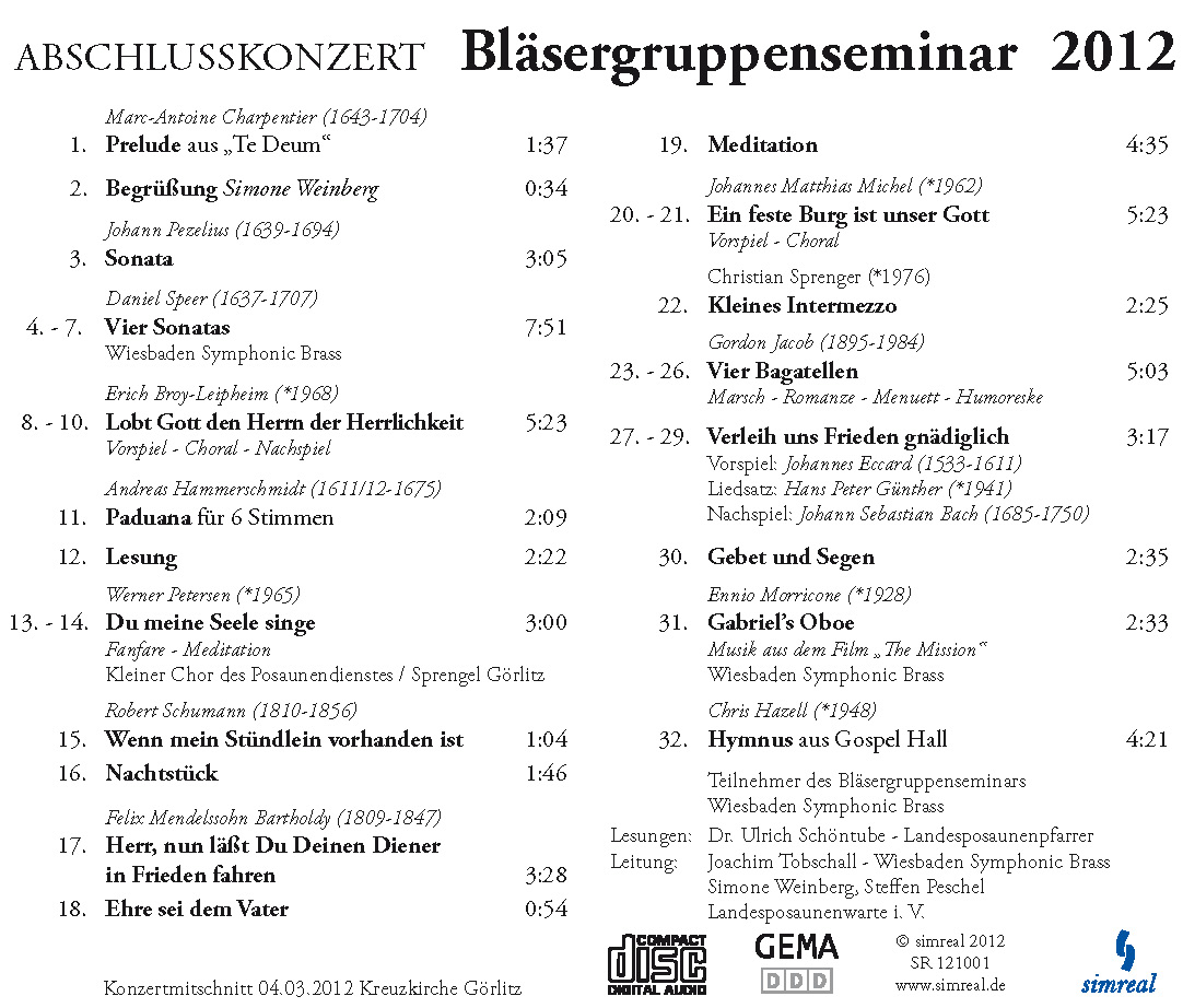 Bläsergruppenseminar 2012 (CD-Audio) – Bild 3