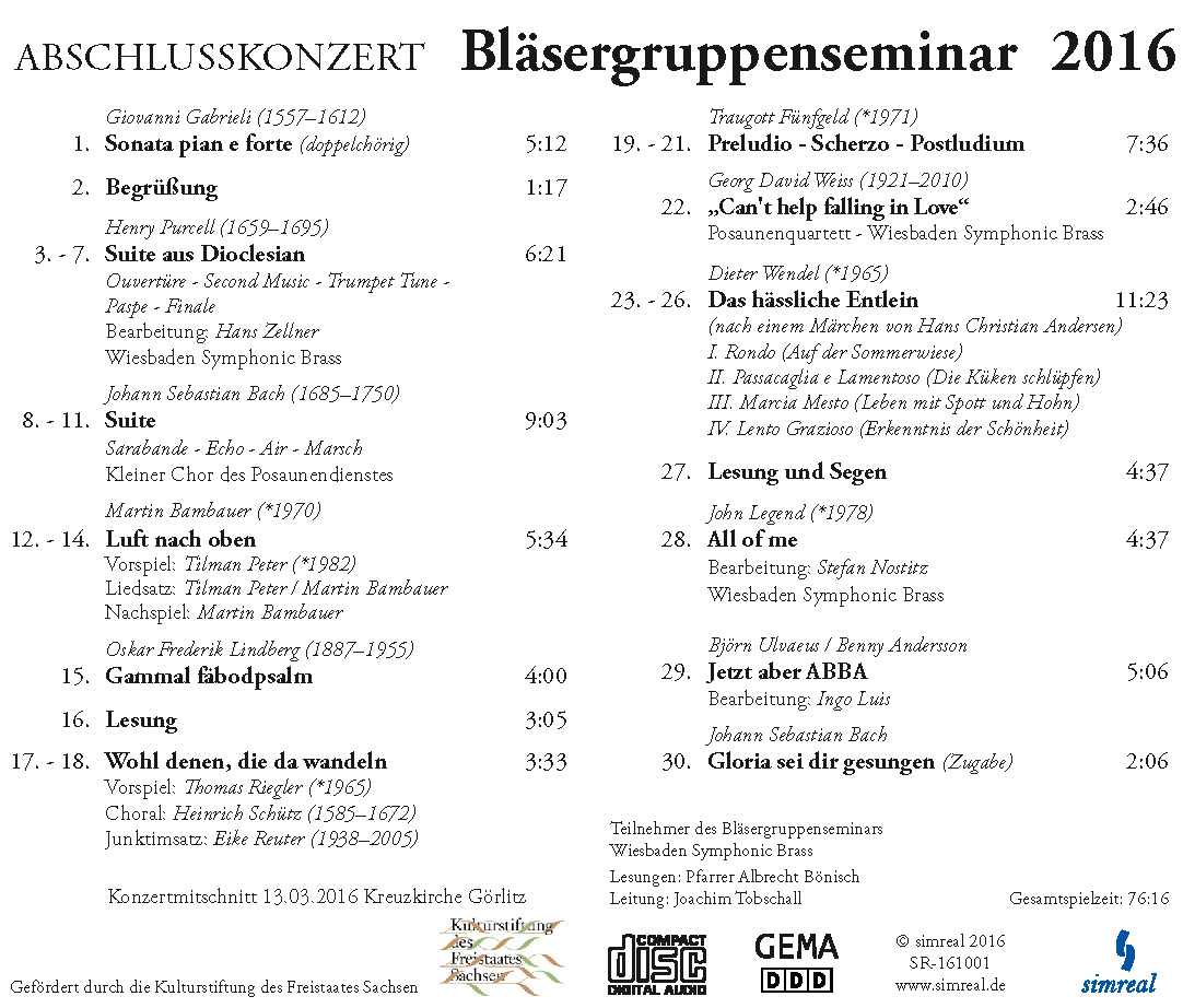 Bläsergruppenseminar 2016 (CD-Audio) – Bild 3