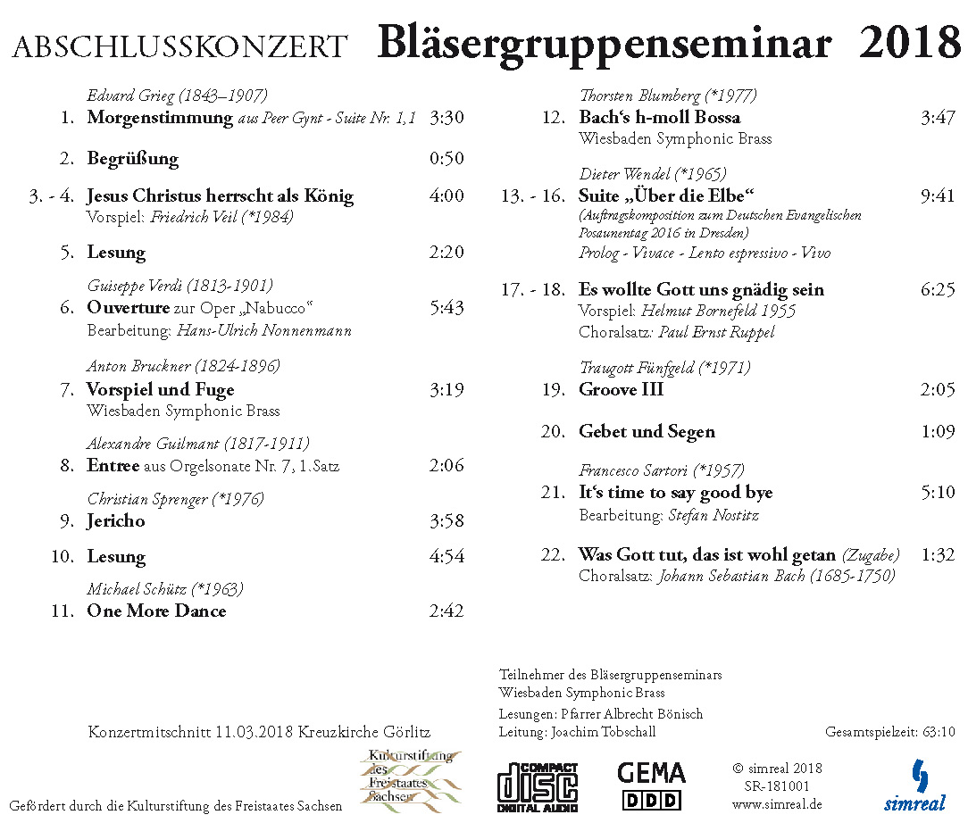 Bläsergruppenseminar 2018 (CD-Audio) – Bild 3